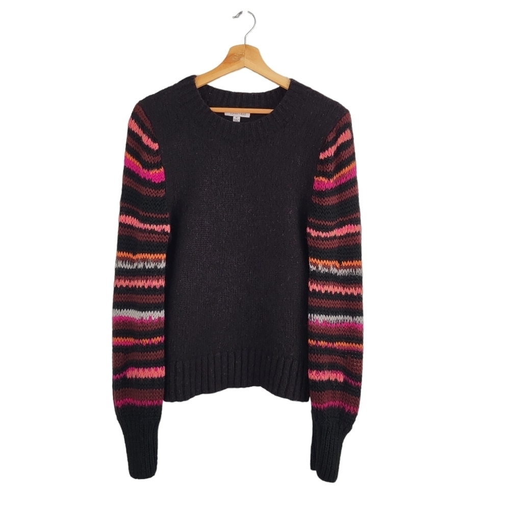 JOHNNY WAS Kurt Multi-Color Bishop Sleeve Boho Alpaca Wool Crew Sweater oct